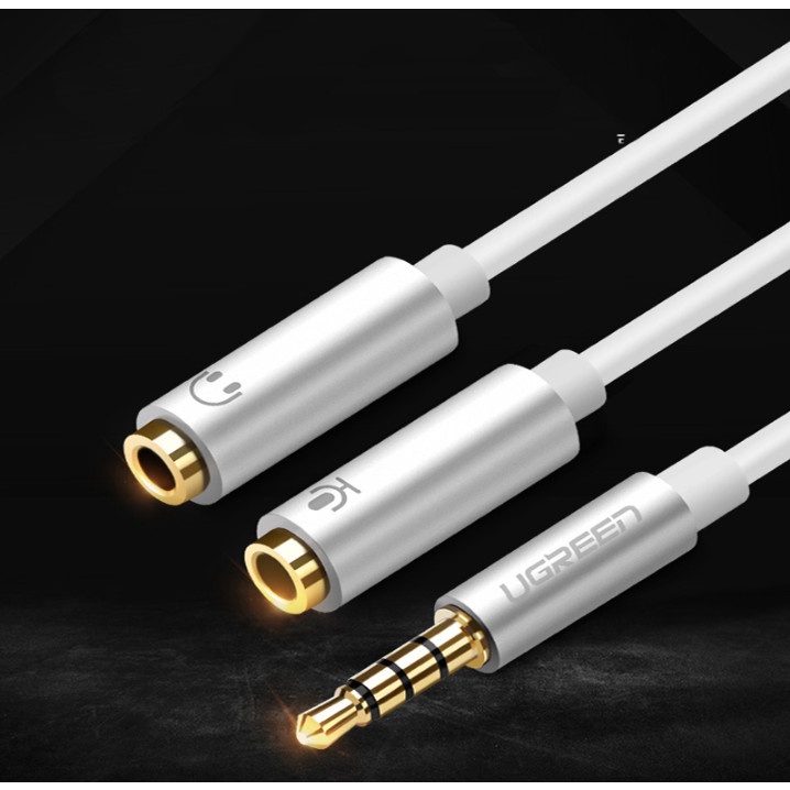 Cáp chia 3.5mm Audio và Microphone vỏ nhôm Ugreen 30618 30619 AV141