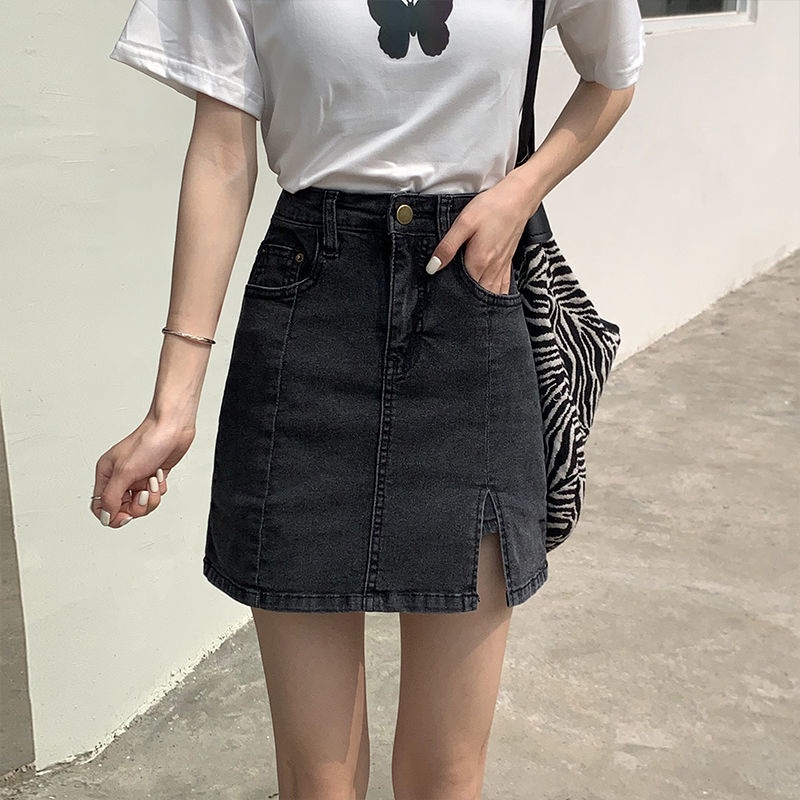 Chân váy jean Ngắn Lưng Cao Mẫu Mới 2022 Thời Trang Mùa Hè Cho Nữ