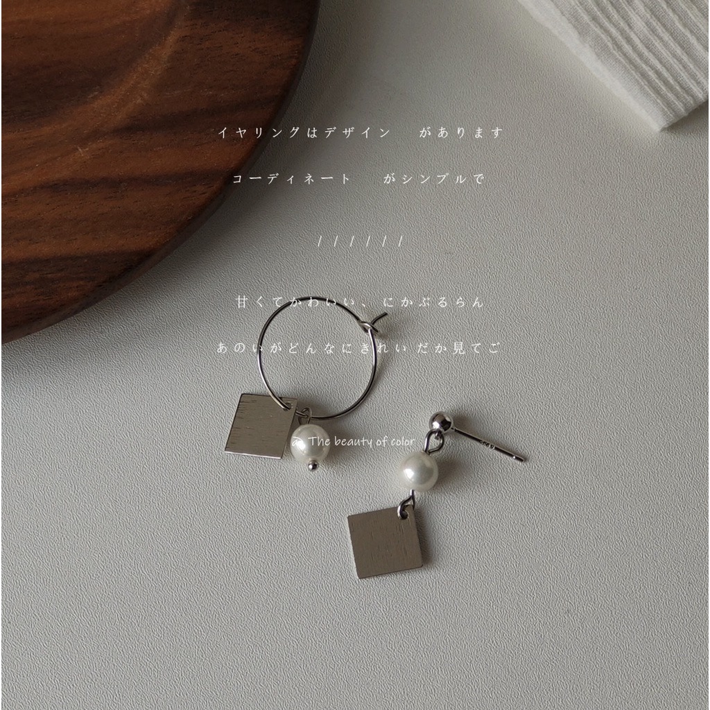 Lạ mắt nhưng sang trọng với khuyên bất đối xứng mix ngọc A826 mạ 925