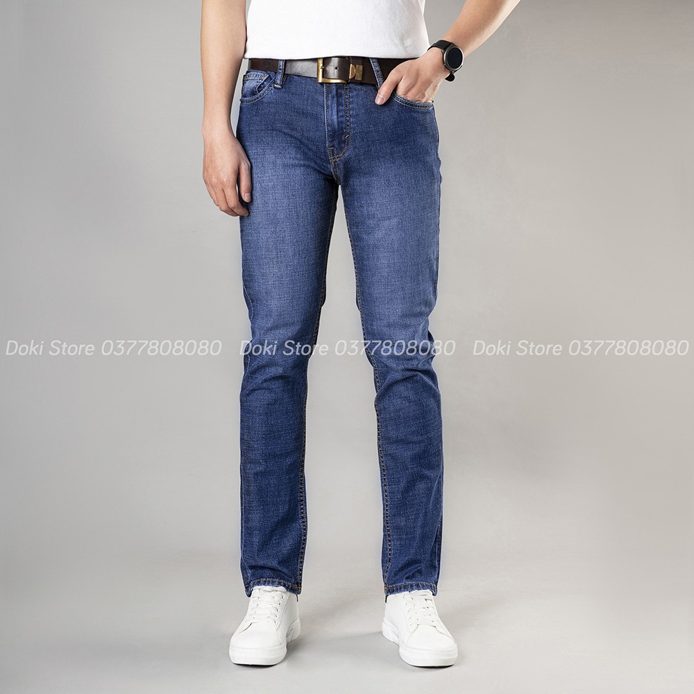 [Tặng đôi tất] Quần Jean Nam Cao Cấp 3 Màu Xanh Đẹp, Quần Bò Nam Chất Vải Co Giãn Thoải Mái, DOKI | BigBuy360 - bigbuy360.vn