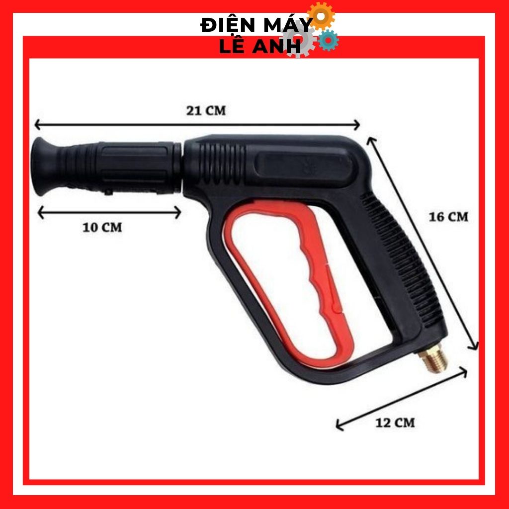 Đầu súng rửa xe máy ô tô tưới cây tăng áp lực cao xịt phun bọt tuyết cầm tay Ren 22mm (cò đỏ)