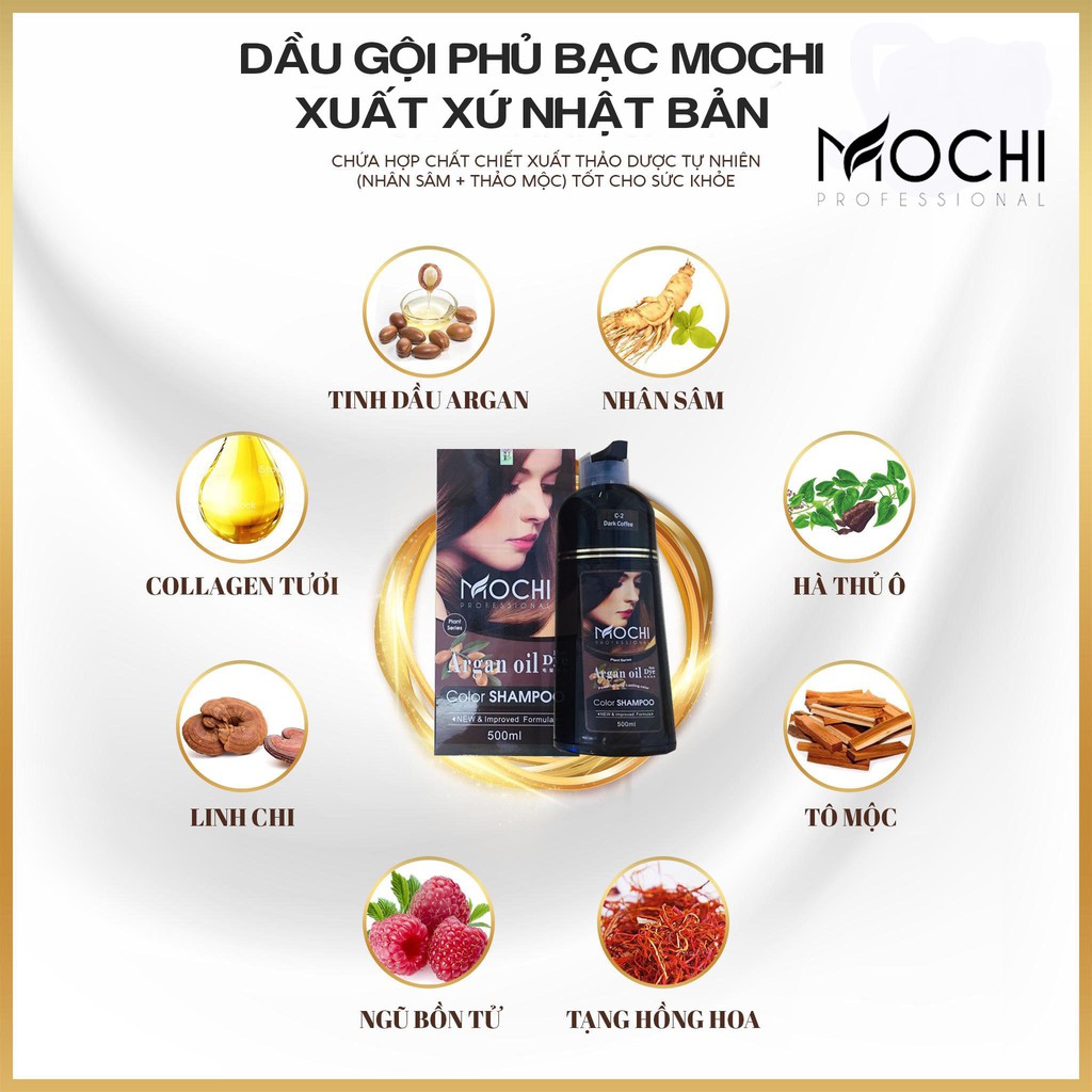 Dầu Gội Phủ Bạc Mochi 500ml - Giúp Tóc Óng Mượt, Bí Quyết Từ Nhật Bản - cvspharmacy