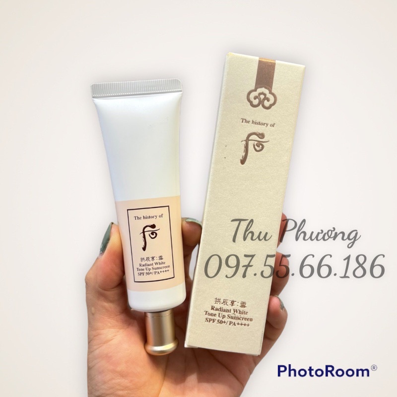 TUÝP KEM CHỐNG NẮNG DƯỠNG TRẮNG NÂNG TONE WHOO RADIANT WHITE TONE UP SUNSCREEN 50ML