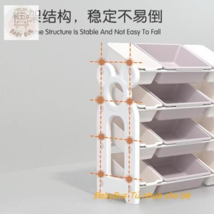 Kệ đựng đồ chơi cho bé bo tròn màu kem hình gấu rèn luyện montesori cho trẻ em