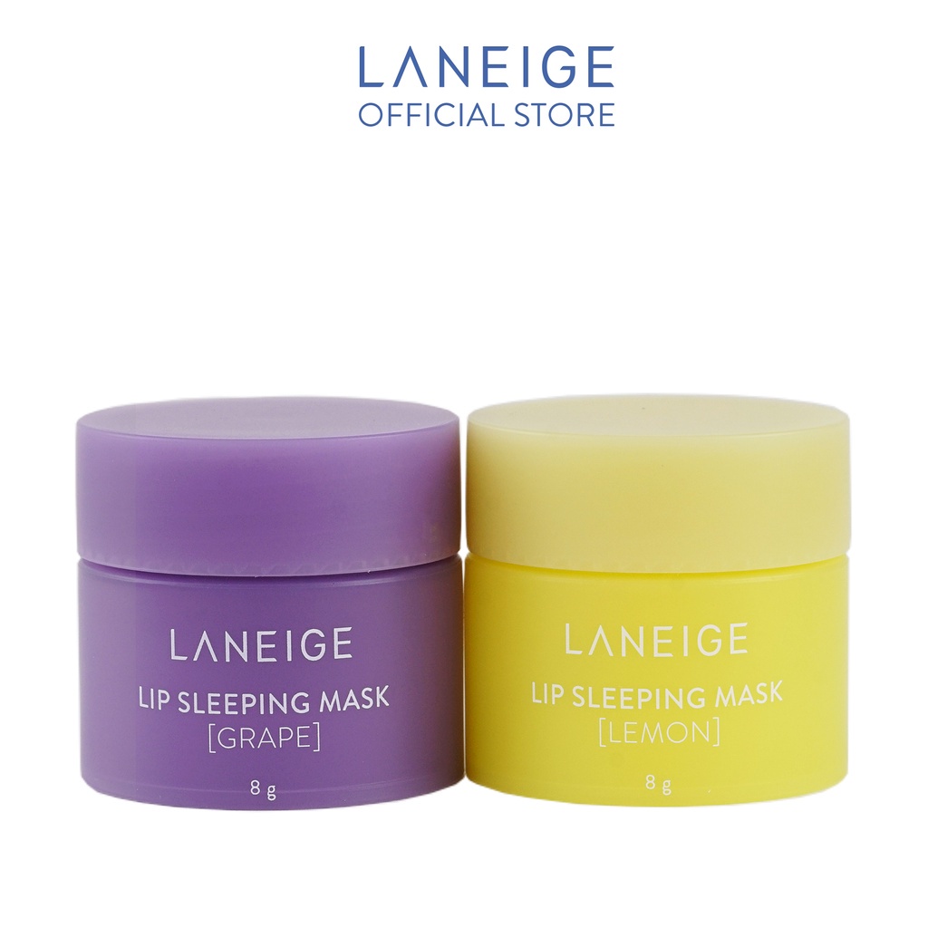 Bộ đôi Mặt nạ ngủ dành cho môi Laneige Lip Sleeping Mask Grape & Lemon 8G