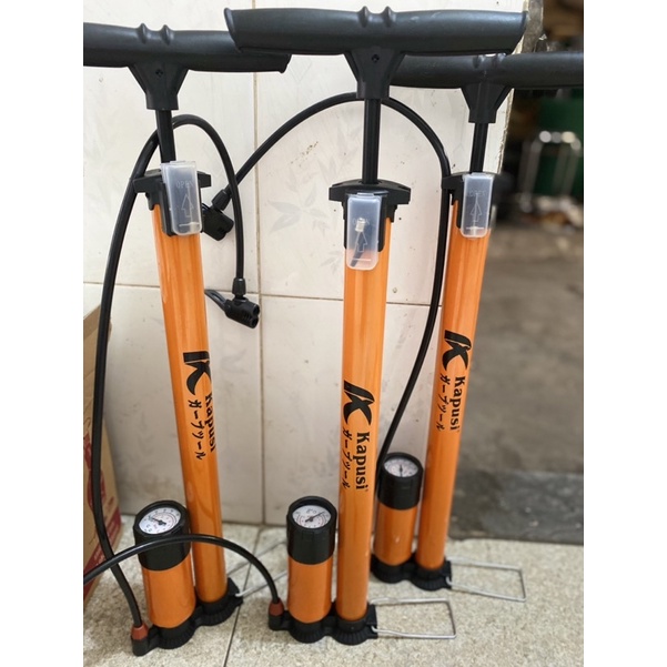 Bơm tay xe đạp, xe máy Kapusi có đồng hồ bơm nhanh,nhẹ tay