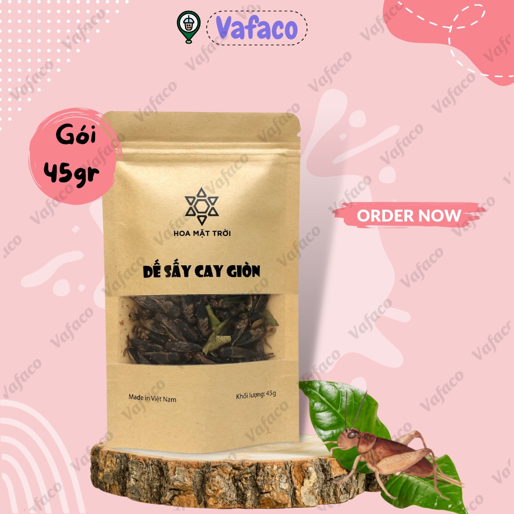 Dế sấy, dế mèn sấy cay giòn, dế thái vàng, đồ khô, đồ sấy, thực phẩm khô, thực phẩm sấy làm đồ nhậu HOA MẶT TRỜI FARM
