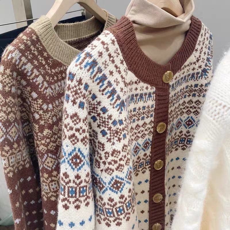 Áo khoác cardigan len thổ Cẩm phong cách vintage cực xinh  kl08