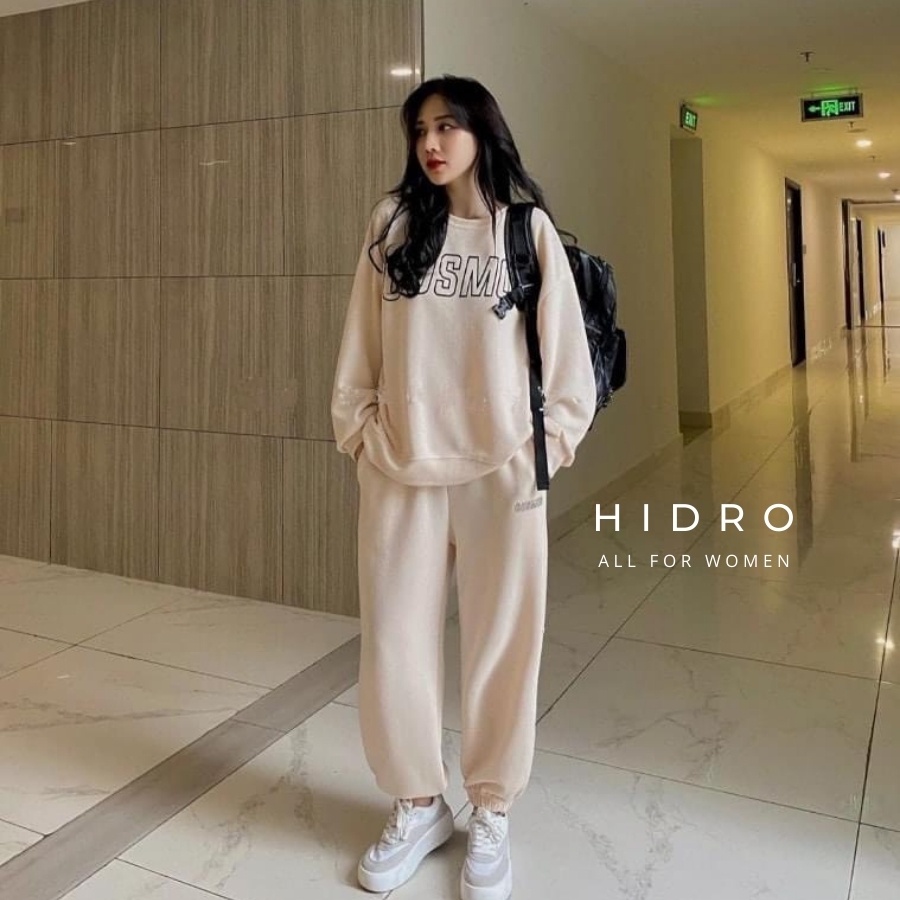 [Mã INCU20 giảm 20K đơn 150K] Set Nỉ Thể Thao HIDRO Áo Sweater Phối Quần Bo Gấu Nỉ Bông Dày Dặn | BigBuy360 - bigbuy360.vn