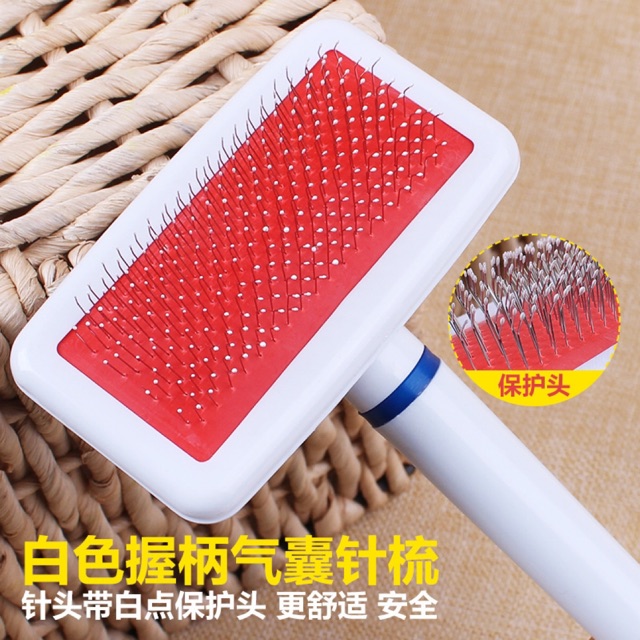 Lược chải lông chó mèo trắng chấm bi