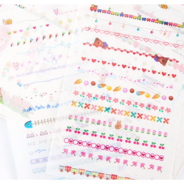 SET STICKER ngăn dòng siêu cưng - dividing sticker