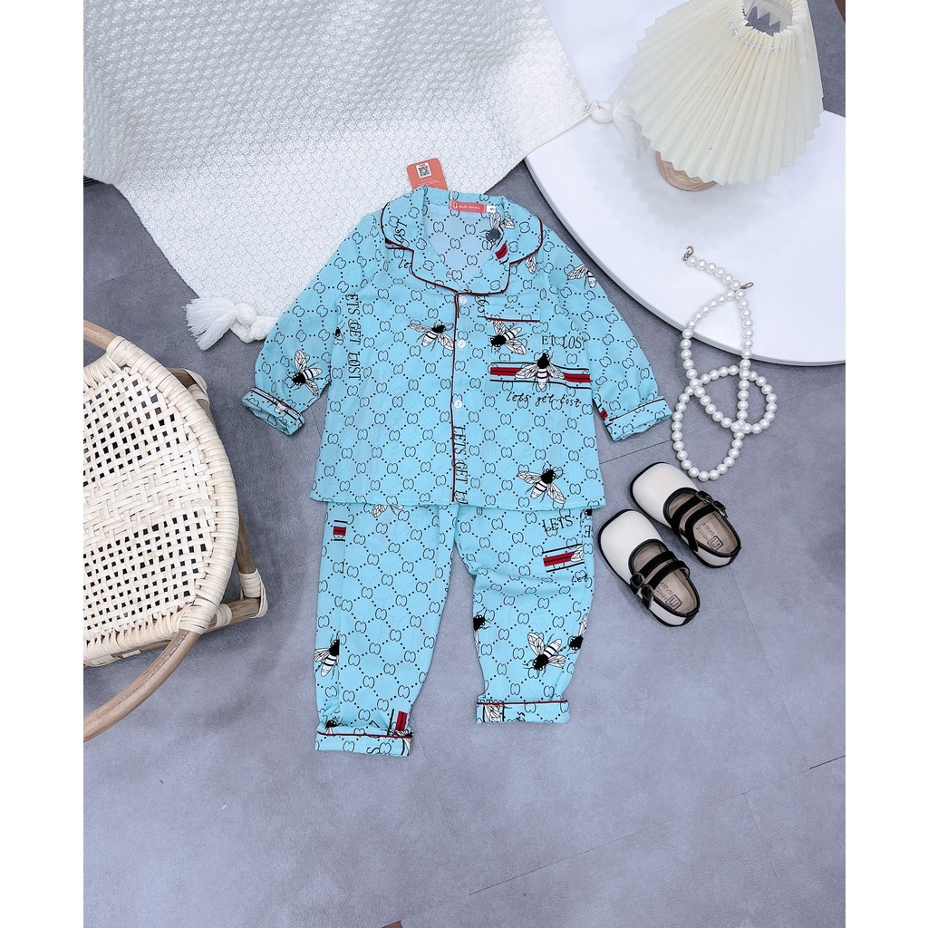 (12-42kg) Bộ Ngủ Pijama Lụa Mango Dài Tay Dành Cho Bé Gái, Họa Tiết Siêu Xinh - Babimama - BPN67