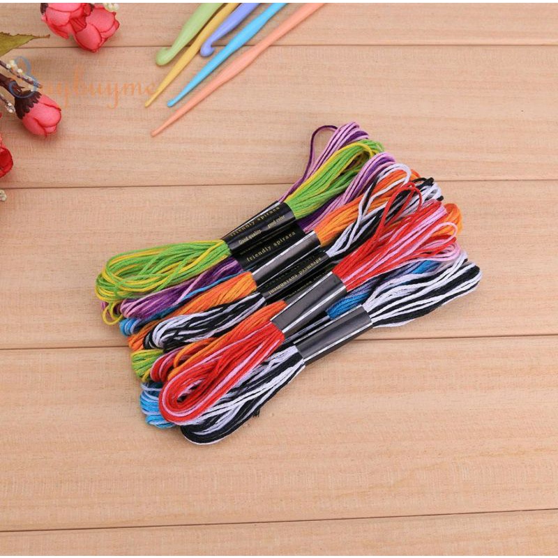 chỉ thêu cotton loang màu