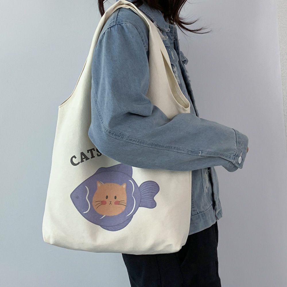 PINEVN Túi Xách Canvas Họa Tiết Hoạt Hình