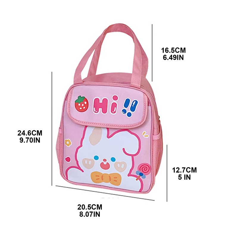 Túi Đựng Hộp Cơm Trưa Có Khóa Kéo In Họa Tiết Hoạt Hình Dễ Thương
