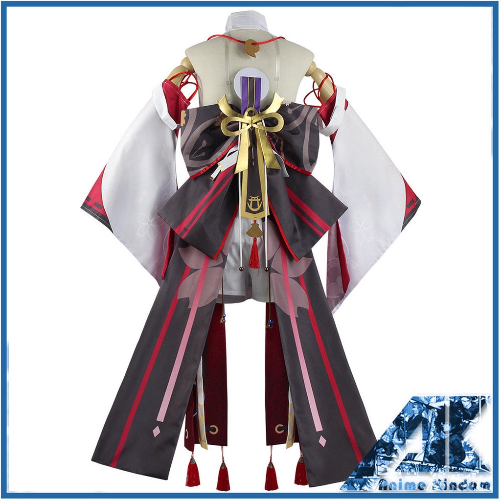 Genshin Impact Yae Miko Cosplay trang phục Bộ Tóc Giả Hóa Trang Guuji Yae Cho Nữ