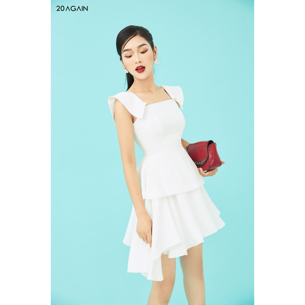 Đầm xòe Peplum 2 tầng 20AGAIN, hàng thiết kế nữ tính, chiết eo tôn dáng DEA2036