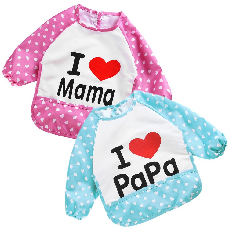 Áo yếm ăn dặm cho bé love Mama Papa Y006