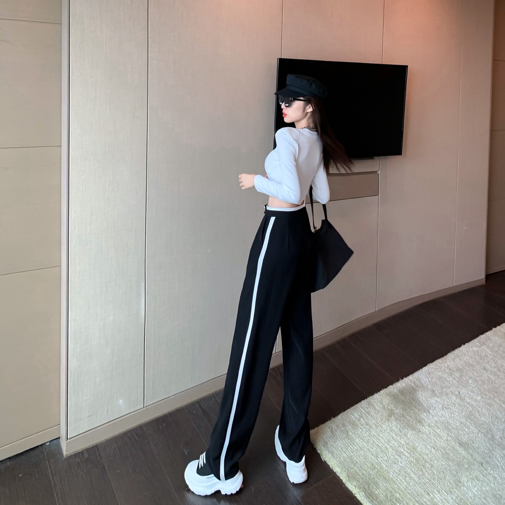 Quần Dài Lưng Cao Ống Rộng Phong Cách Hàn Quốc Cho Nữ | BigBuy360 - bigbuy360.vn