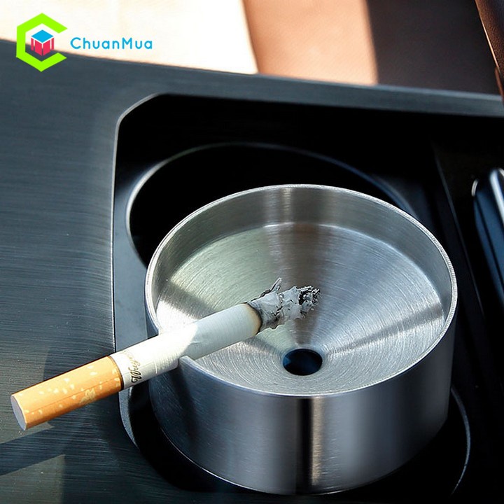 Gạt Tàn Thuốc Xe Hơi Ô Tô Hợp Kim Cao Cấp (Không Gỉ Sét, Bền, Đẹp, Chất Lượng, Có Nắp,...)