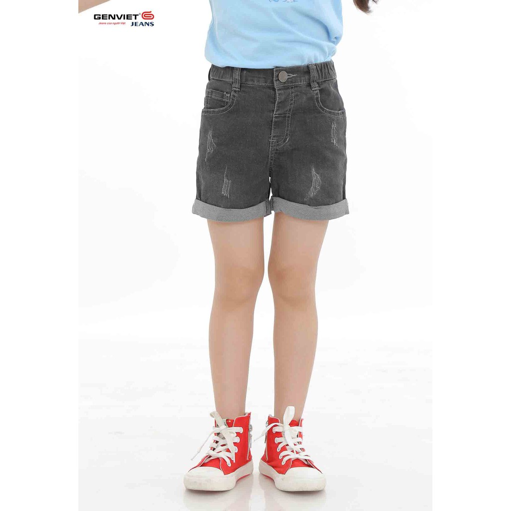 Quần short jeans bé gái BQ421J371 GENVIET