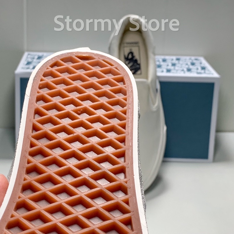 Giày Van Lười Trắng Trơn chuẩn 1:1 Full Box