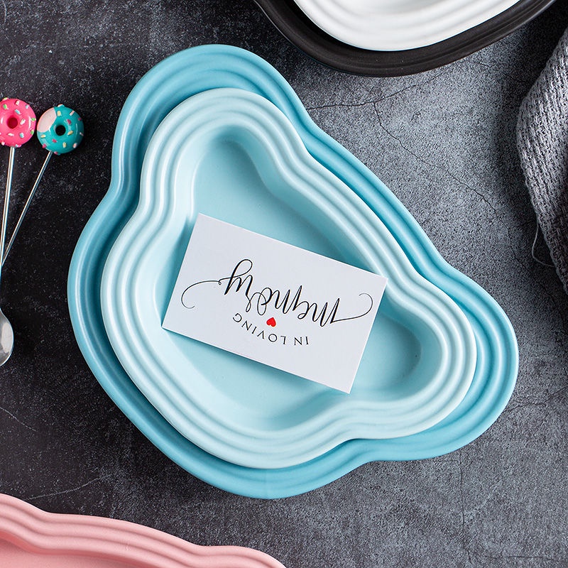 Bộ Đĩa Sứ Hình Đầu Gấu Màu Sắc Xinh Xắn 18cm / 22cm
