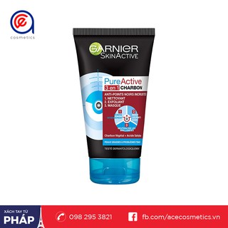 Sữa Rửa Mặt Garnier Skin Active Pure Active 3 en 1 Charbon 150ml
