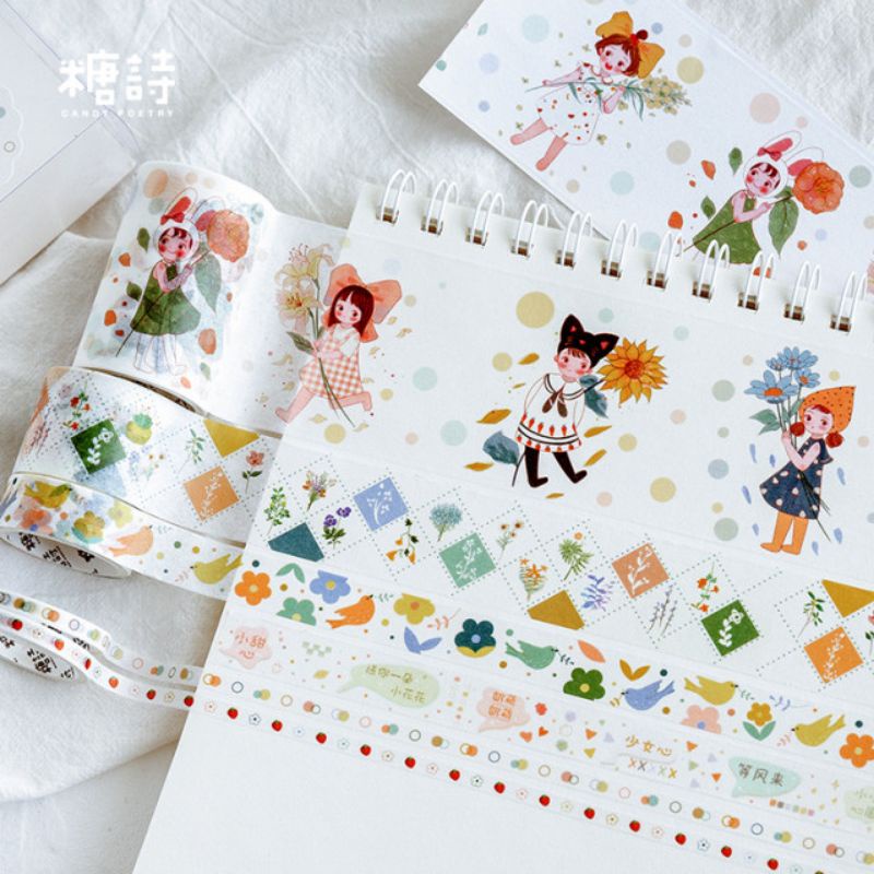 Set 6 cuộn băng dính trang trí washi tape