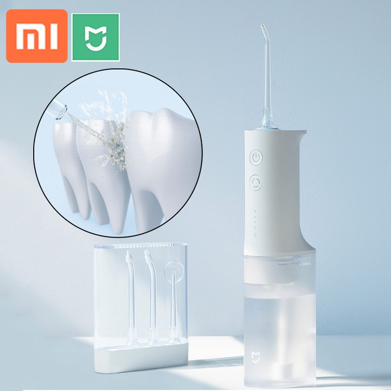 Máy tăm nước Làm sạch răng miệng Xiaomi Mijia Flosser 200ml 1400/phút BT 6 tháng