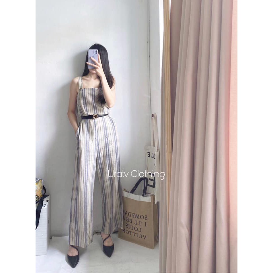 [FREESHIP - ẢNH CHÍNH CHỦ] JUMP linen dài KẺ SỌC Gypsies 185