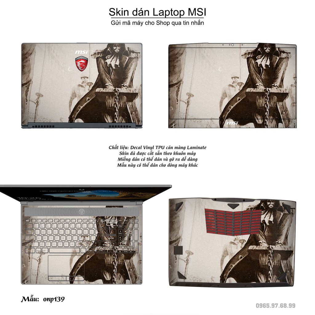 Skin dán Laptop MSI in hình One Piece nhiều mẫu 16 (inbox mã máy cho Shop)