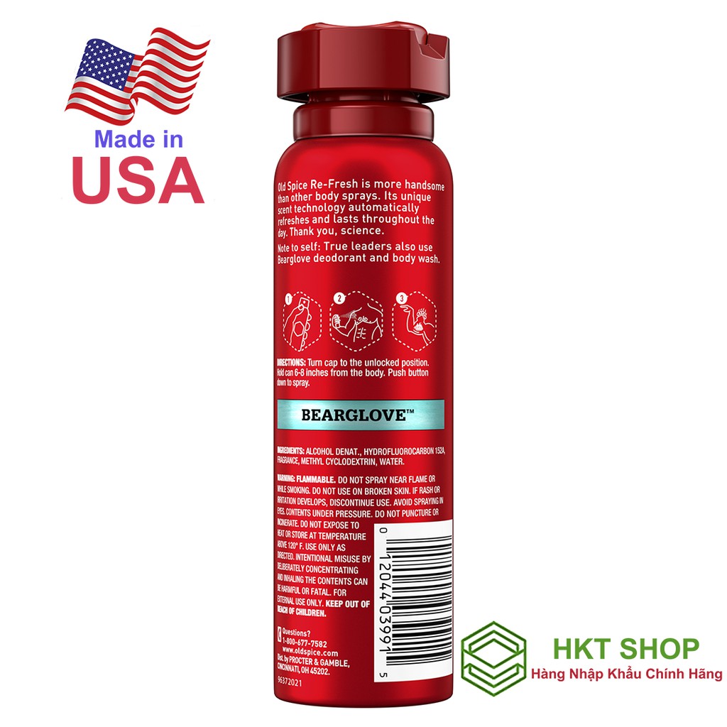 Xịt khử mùi toàn thân Old Spice Bearglove 106g | BigBuy360 - bigbuy360.vn