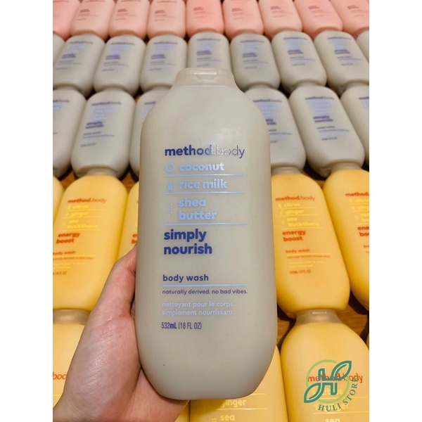 Sữa tắm dưỡng ẩm method body Oganic - method body wash Úc loại bỏ tế bào chết - 532ml
