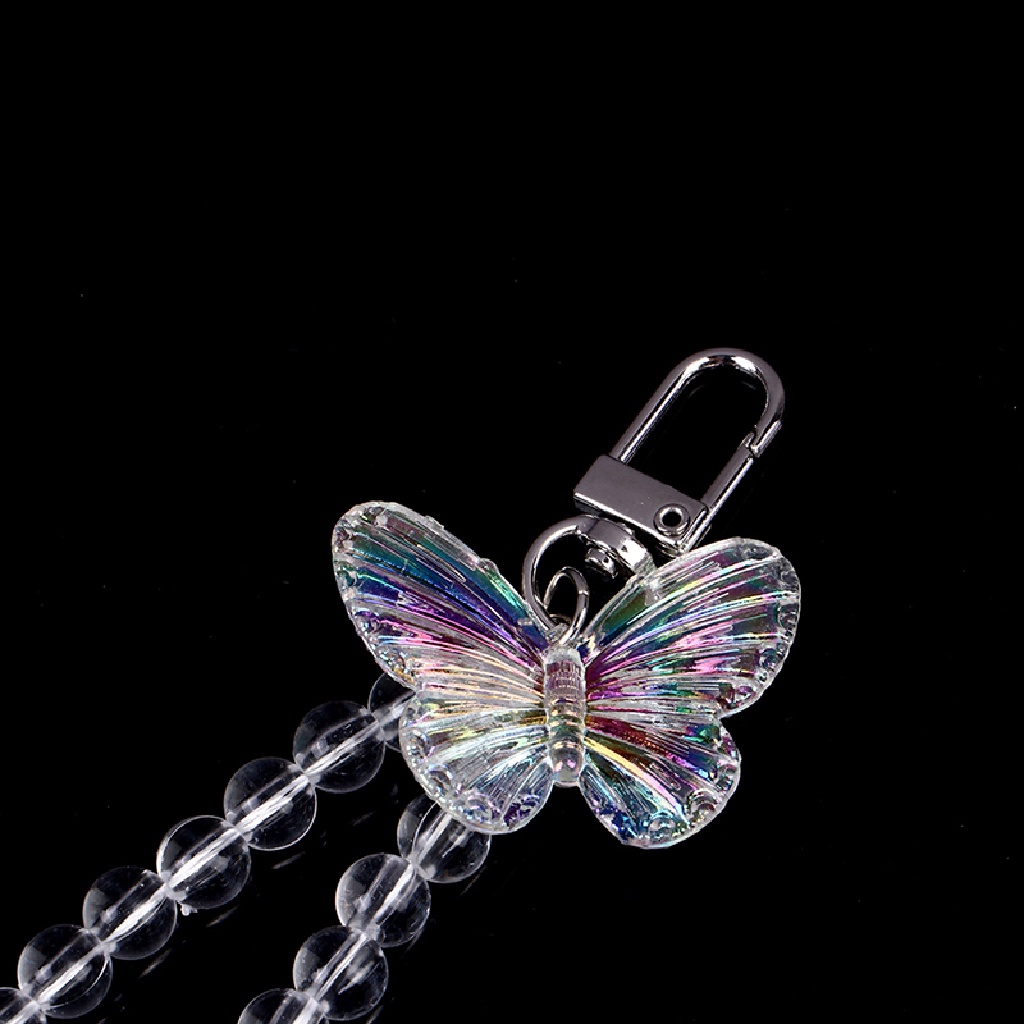 Móc Khóa Hình Gấu Trong Suốt Phối Hạt Pha Lê Lấp Lánh