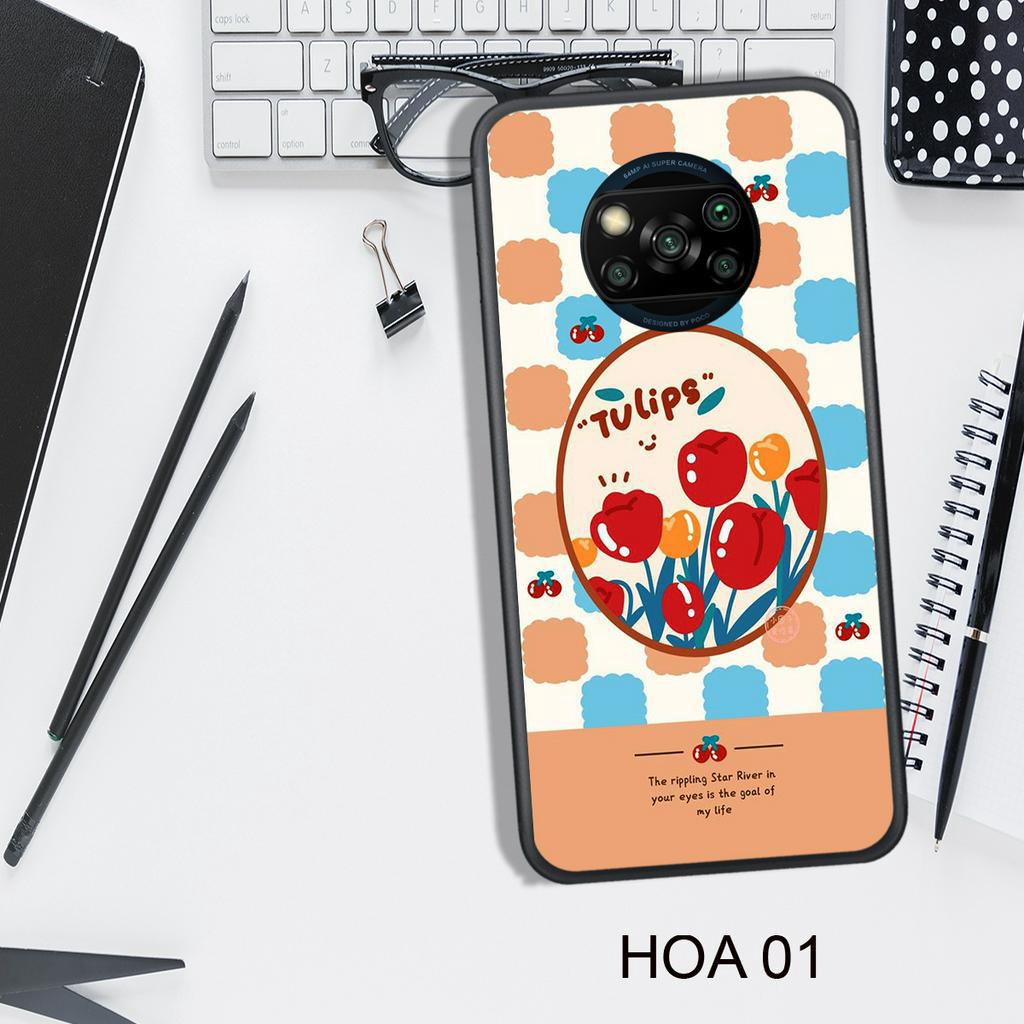 Ốp Lưng  XIAOMI POCO X3 - POCO X3 PRO - POCO M3 - POCO X4 PRO - REDMI 9T , In Hình HOA, Màu Sắc Bắt Mắt.