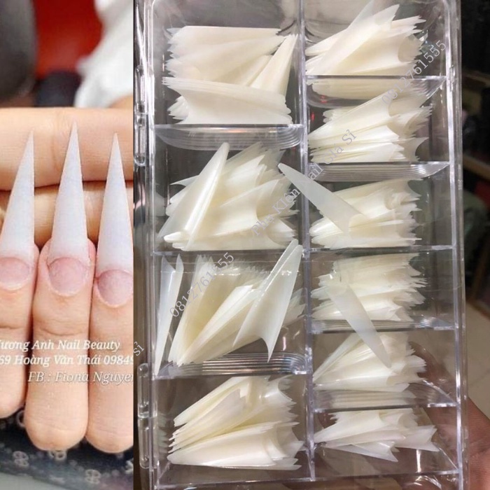 Móng nối típ nhọn phom dài chuẩn đẹp