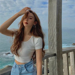 Áo dáng crop basic có tay dễ mặc, dễ phối đồ (best seller)