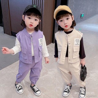 ◑▤Bộ Đồ Vest Kiểu Hàn Quốc Thời Trang Mùa Xuân 2021 Cho Bé Gái