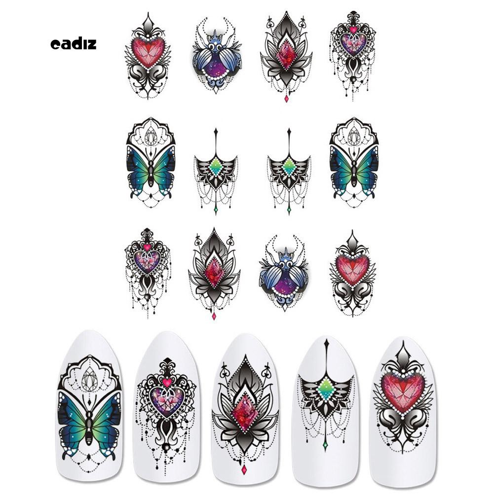 Nhãn dán móng tay thiết kế nhiều họa tiết thời trang