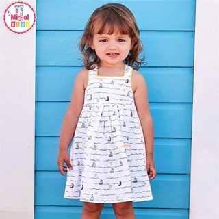 Váy đầm bé gái 2 dây váy xinh cho bé chính hãng Little Maven trắng hai dây thuyền - Misolkids từ 2 - 7 tuổi
