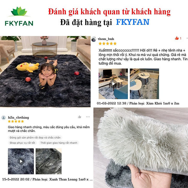 Thảm lông trải sàn lót sàn phòng khách trải giường phòng ngủ thảm lông loang chụp ảnh lông mềm 1m6x2m hàng đẹp