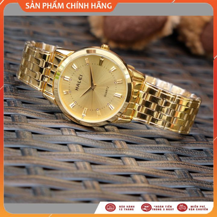 Đồng Hồ Nữ HALEI H1 Dây Vàng Khung Thép Cao Cấp Sang Trọng Thời Trang Nữ Cao Cấp [SALE GIÁ SỐC]