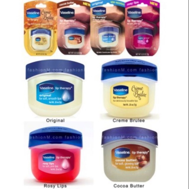 Son dưỡng môi Vaseline nội địa Mỹ 7g các màu