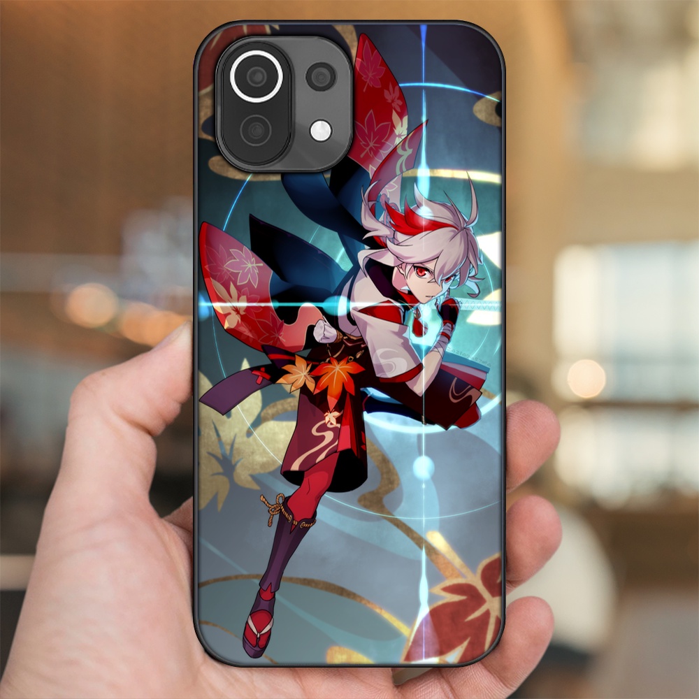 Ốp lưng Xiaomi Mi 11 Lite viền đen in hình Kazuha Genshin Impact