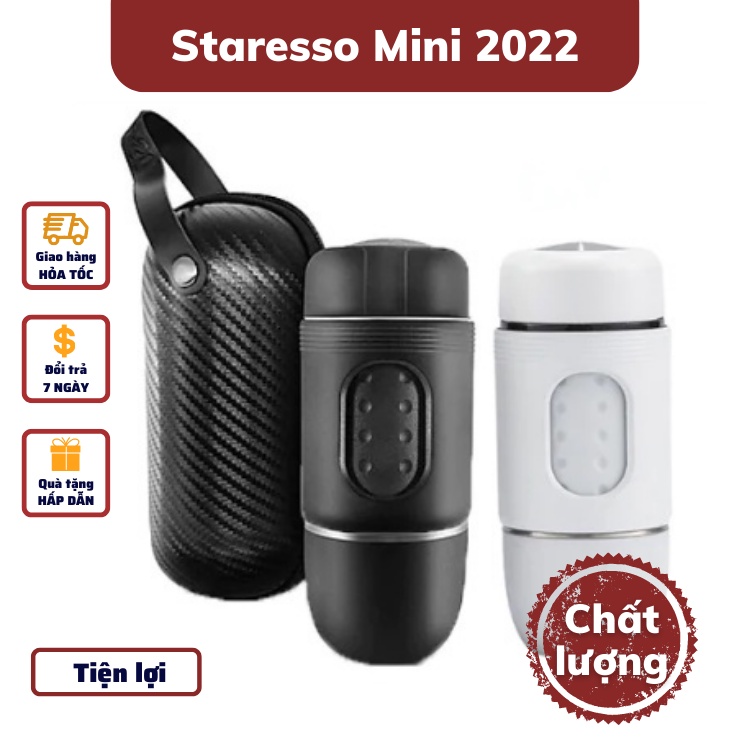 Máy pha cafe cầm tay cao cấp STARESSO MINI chính hãng pha cafe espresso tại nhà tiện lợi khi đi du lịch