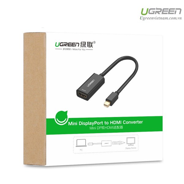 Cáp chuyển đổi Mini Displayport to HDMI hỗ trợ 4Kx2K chính hãng Ugreen 40360 cao cấp