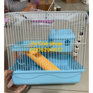 Lồng Hamster Cổ tích 1 tầng Tặng kèm dây mài răng (size dai30,rong23,cao28cm)