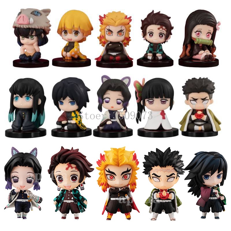 Set 5 Mô Hình Nhân Vật Hoạt Hình Kimetsu No Yaiba Trang Trí