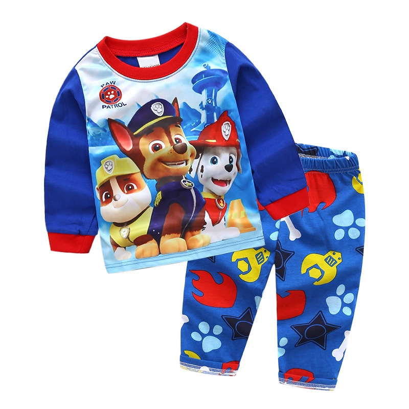 Bộ Đồ Ngủ Tay Dài In Hoạt Hình Paw Patrol Mickey Dễ Thương Cho Bé Trai